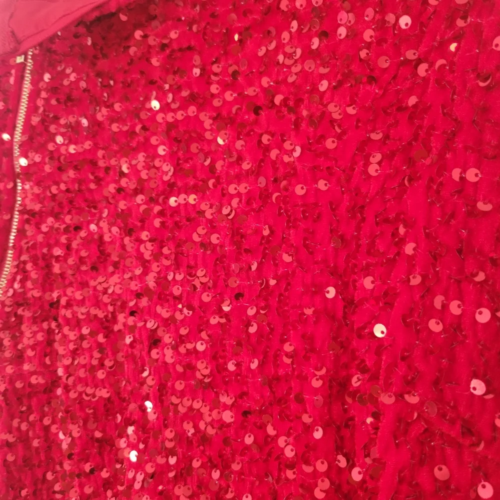 Fashion Nova Sequin Dream Mini Dress Red - Picture 5 of 10